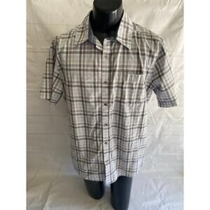 Marmot Plaid Short Sleeve Button Down Shirt Men’s X-LARGE Outdoors Pocket Work